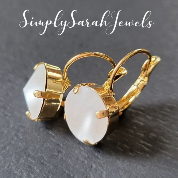 Hand Crafted Jewelry - Austrian Crystal Earrings in Gold